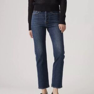 Levi’s Wedgie Jeans Size 27 High Rise Indigo Dark Wash Straight Leg Denim New